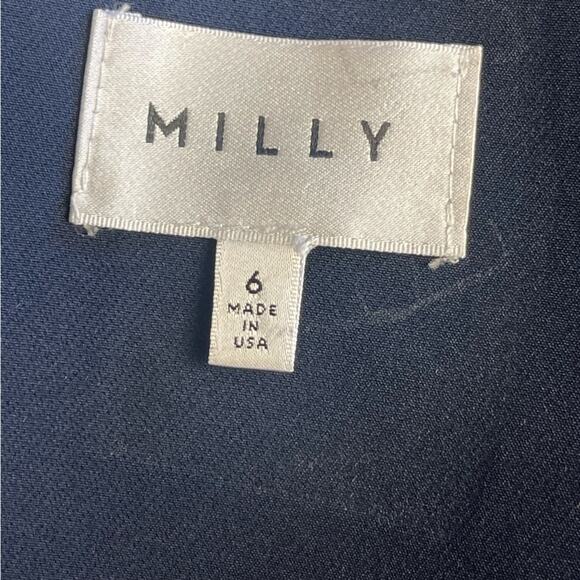 Milly Mini Cocktail Dress Cold Shoulder Short Sleeve Navy and Lime Size 6 - Picture 8 of 12